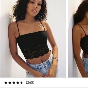 NWT Urban Outfitters Black Lace Crop Cami